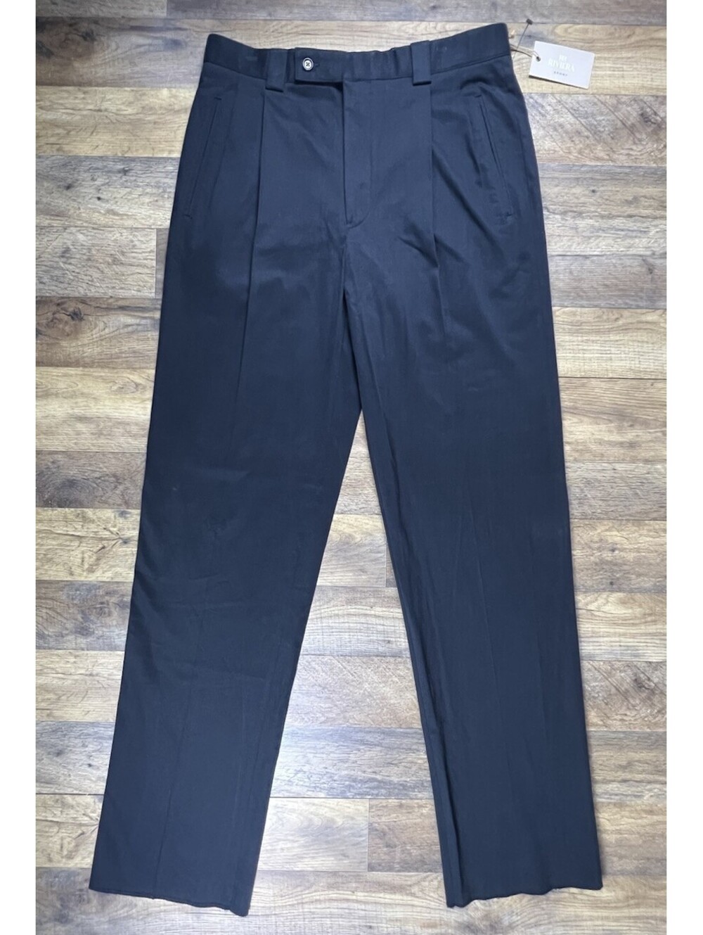 Vintage NEW RIVIERA Sport Pleated 34 x 36 Unfinished Black Soft Microfiber Pants